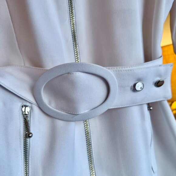 Vintage White Lightweight Belted Bomber Blazer - Picture 5 of 14